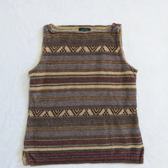 Ralph Lauren Aztec linen knitted sleeveless top - Picture 5 of 5